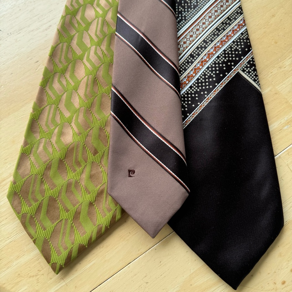 Vintage 70s/80s Ties- Designer Pierre Cardin ALL THREE